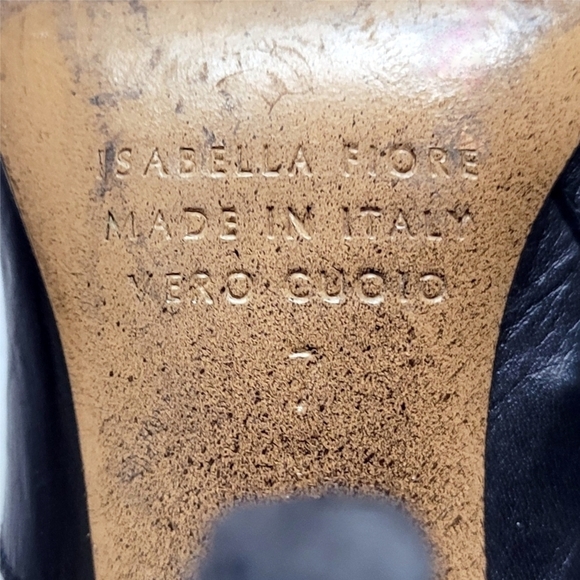 ISABELLE Fiore Black Leather Boots high heel hand tooled - Picture 15 of 15